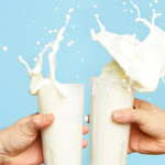 Toasting with Milk Glass